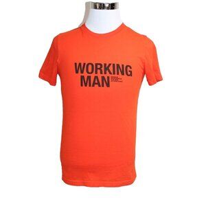 Men's  Ron Dorff Paris Stockholm Orange Working Man T-Shirt  Size Small